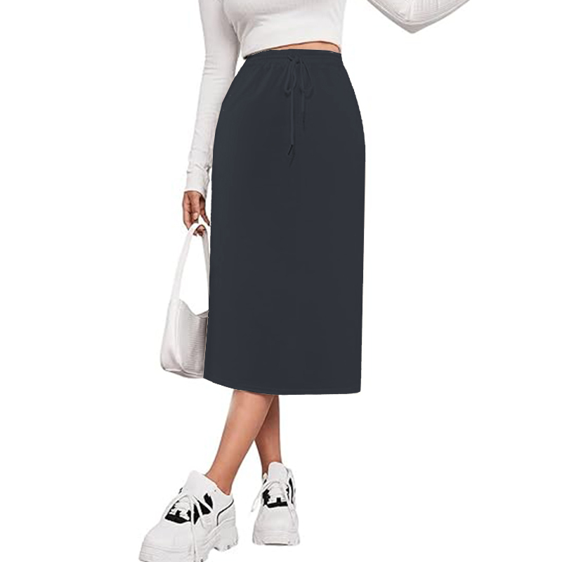 2025 Womens High Elastic Waist Pleated Chiffon Skirt