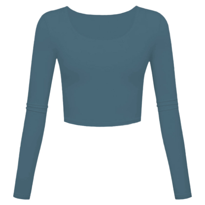 Women Long Sleeve Shirts Crop Tops Fall Fashion