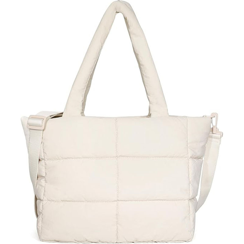 Lightweight Puffy Tote Bag with Compartm