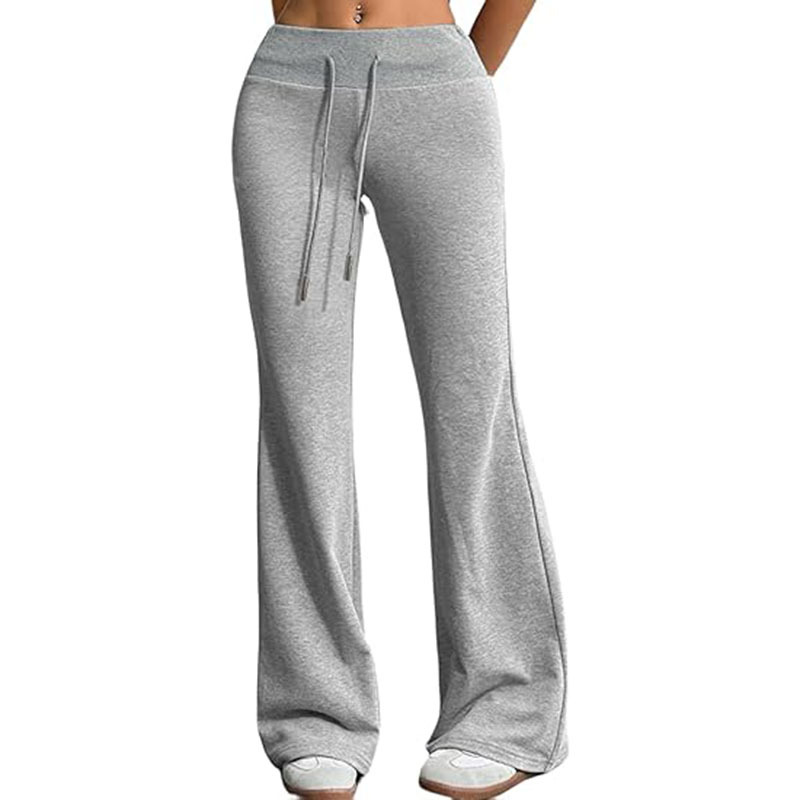Womens Fall Outfits Wide Leg Baggy Pants High-Waisted Drawstring Sweat