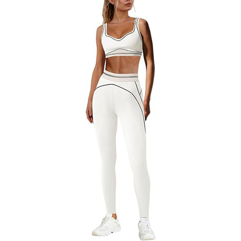 2 PC Womens Butt Lifting Leggings with High Impact Sports Bra