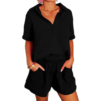 New Women Short Sleeve and High Waist Shorts Lounge Sets