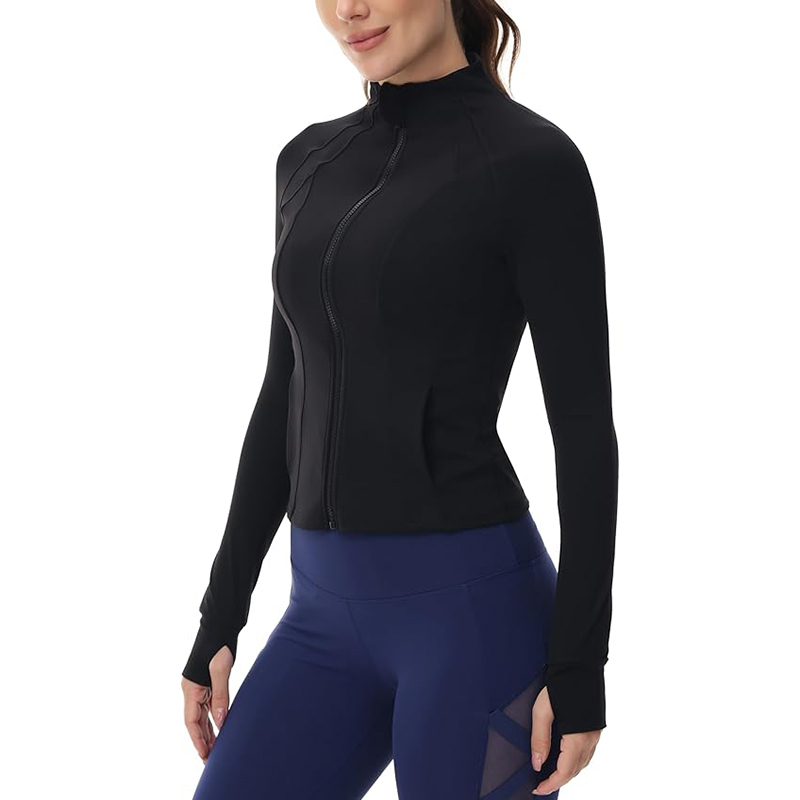 Women Lightweight Workout Jacket Fit Full Zip Athletic Jackets with Pockets