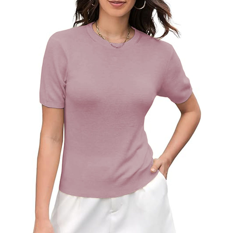 Women Cropped T Shirts Short Sleeve Casual Loose Summer Tee Tops