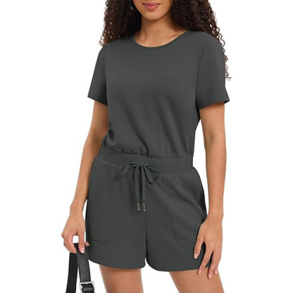 Womens Summer Sleeveless Workout Rompers Athletic Jumpsuit