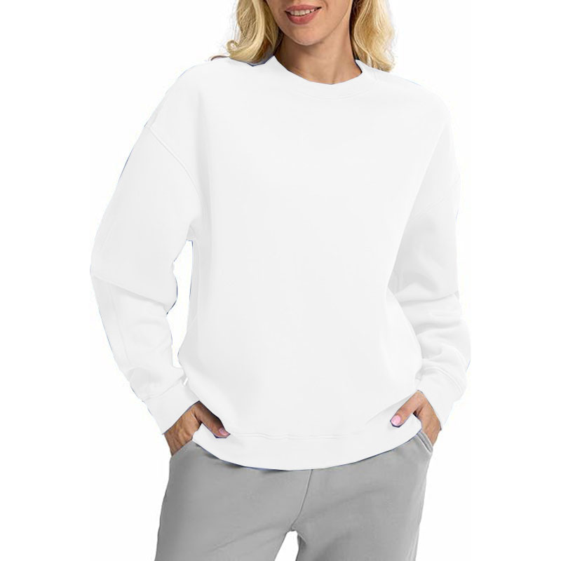 Women Casual Long Sleeve  Side Slit Pullover Sweatshirts with