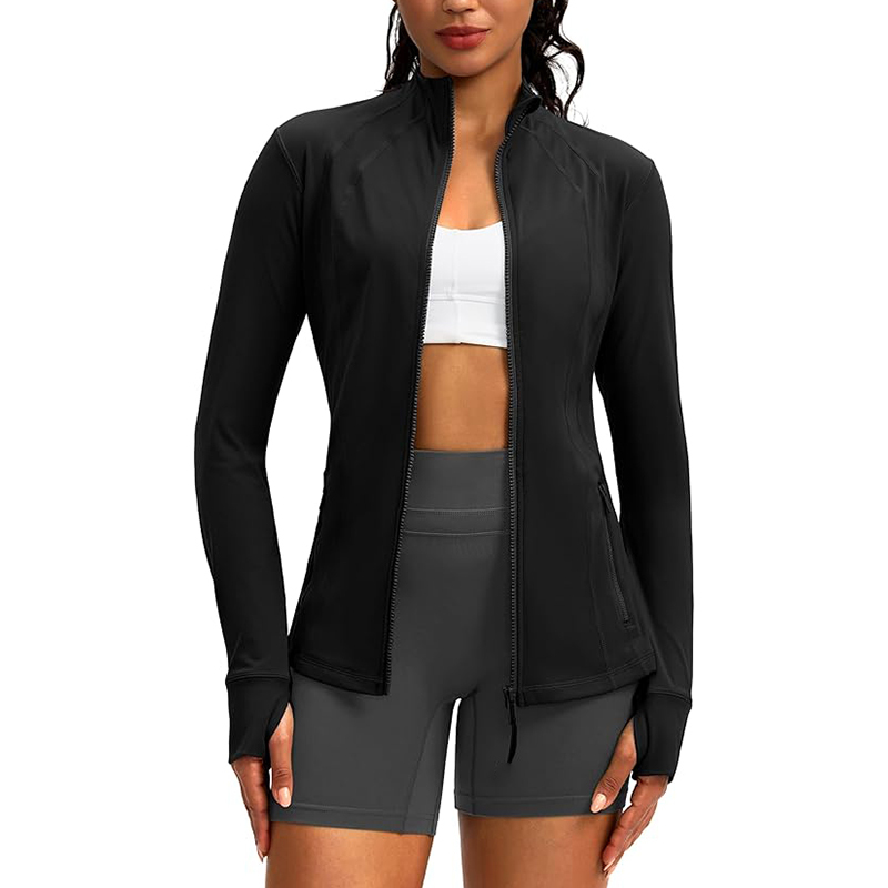 Jackets For Woman with Zip Front Stretch Fabric