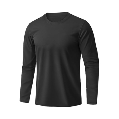  Men's Cotton Crewneck T-Shirts Long Sleeve
