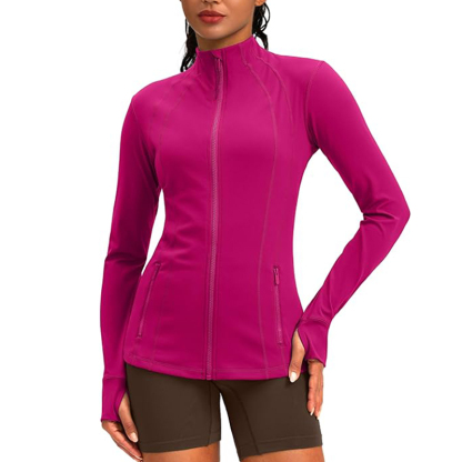 Jackets For Woman with Zip Front Stretch Fabric