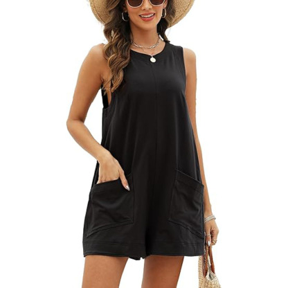 Rompers for Women Sleeveless Wide Leg Short Jumpsuits
