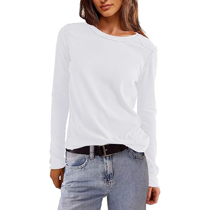 Women's Cotton Crewneck T-Shirts Long Sleeve