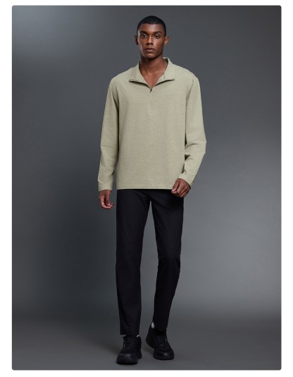 mens Collection Regular Fit Classic Zip Up Mock Neck Sweatshirt