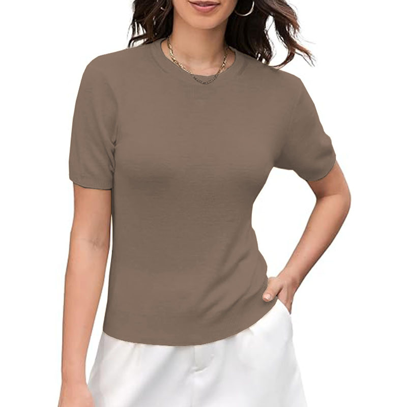 Women Cropped T Shirts Short Sleeve Casual Loose Summer Tee Tops