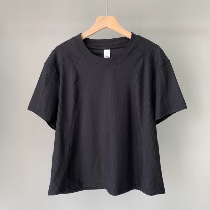 Women Basic Crewneck Raglan Short Sleeve