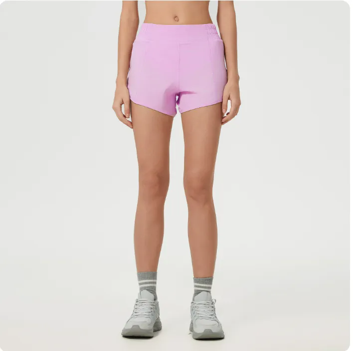 New Women Running High Waisted Pocket Sporty Workout Shorts