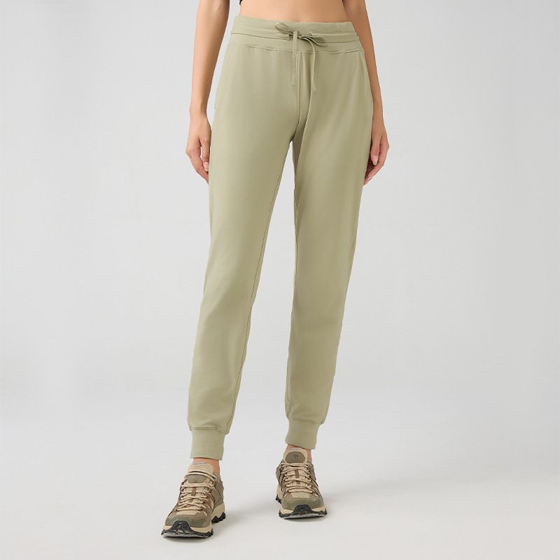 Drawstring Pants Fitness Women Sweatpants with Two Side Pockets