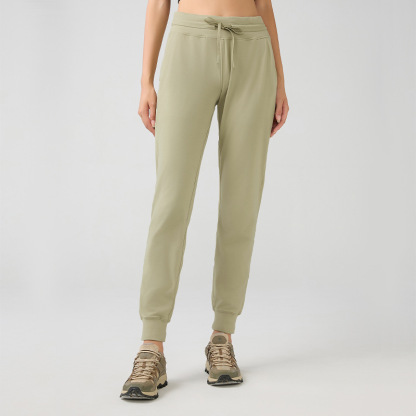 Drawstring Pants Fitness Women Sweatpants with Two Side Pockets