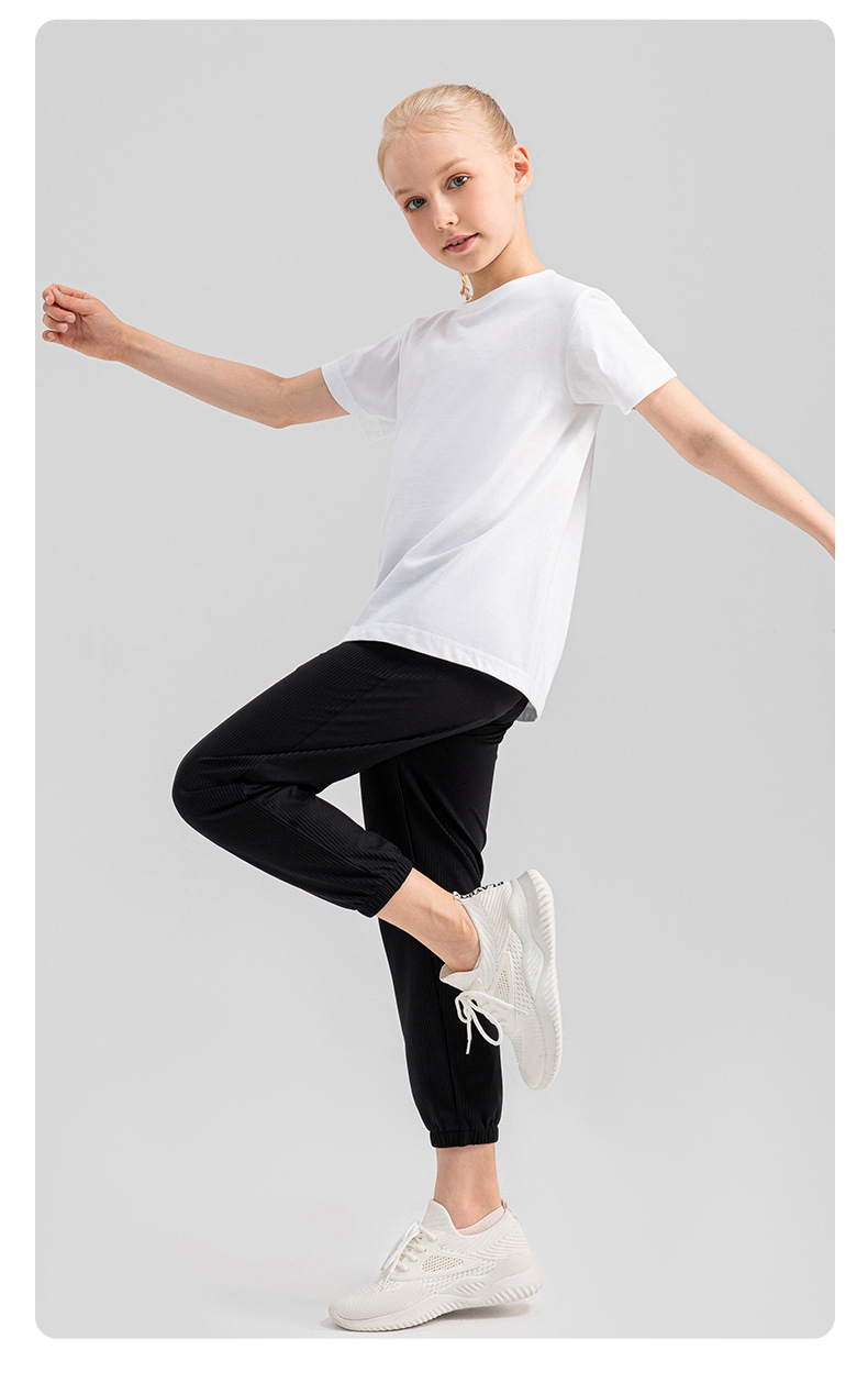 4 Colors Kid Jogger Girls Kid Pants Cute Quick Dry Breathable Stretch Fleece Tight Kids Children Yoga Sports Dance Thick Pant