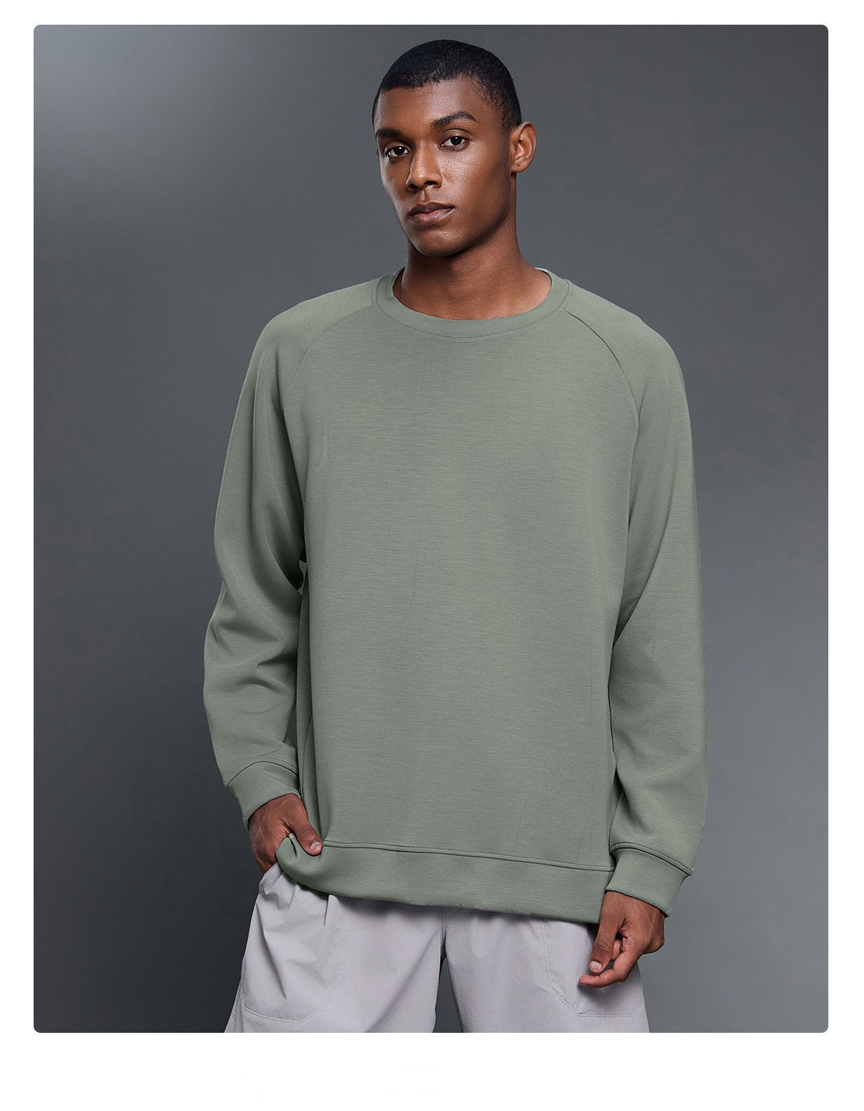 Men Shirts Long Sleeve Cotton Crew Neck Long Sleeve