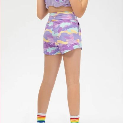 Kid Girls Skirt Stretchy Short Sports Tennis Short Children Breathable Short Free Tie Dye color 