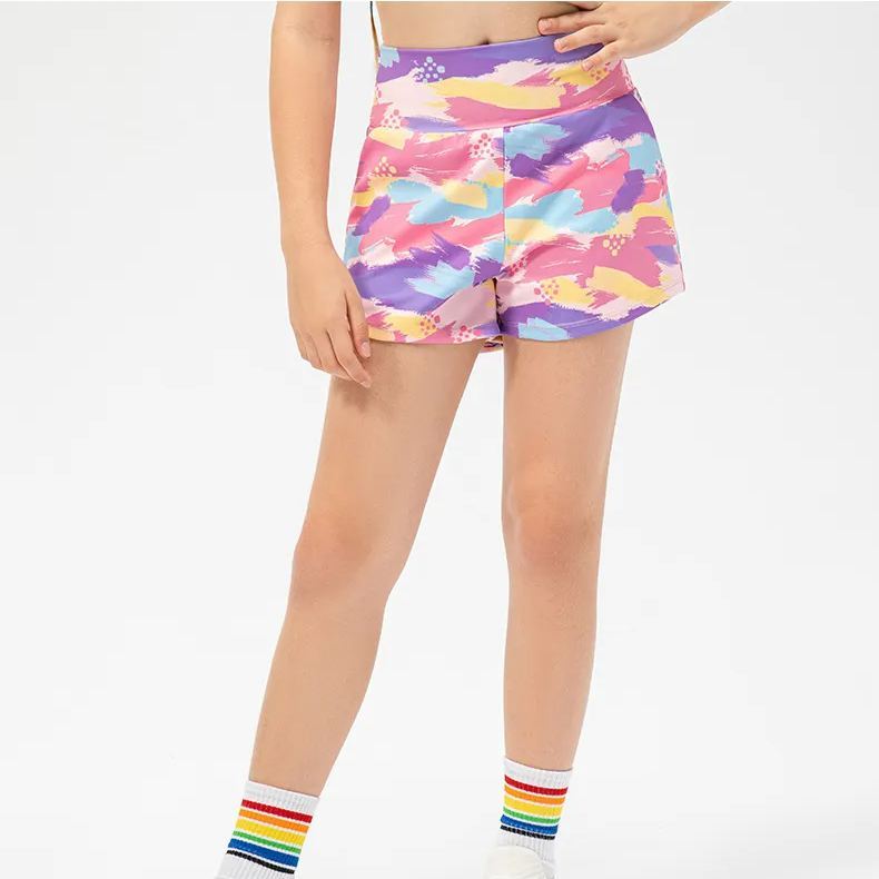 Kid Girls Skirt Stretchy Short Sports Tennis Short Children Breathable Short Free Tie Dye color 