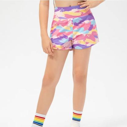Kid Girls Skirt Stretchy Short Sports Tennis Short Children Breathable Short Free Tie Dye color 