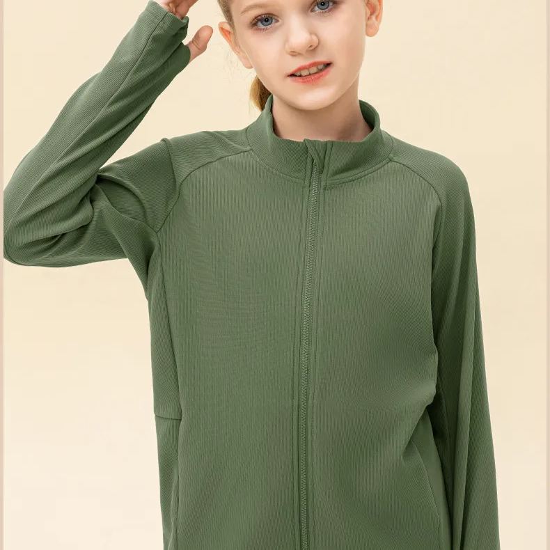 NWT 2 pcs Girls Kid Winter Fleece Jacket Breathable Stretch Top Thick & Dance Tight Kids Pant Children Yoga Sports Sets