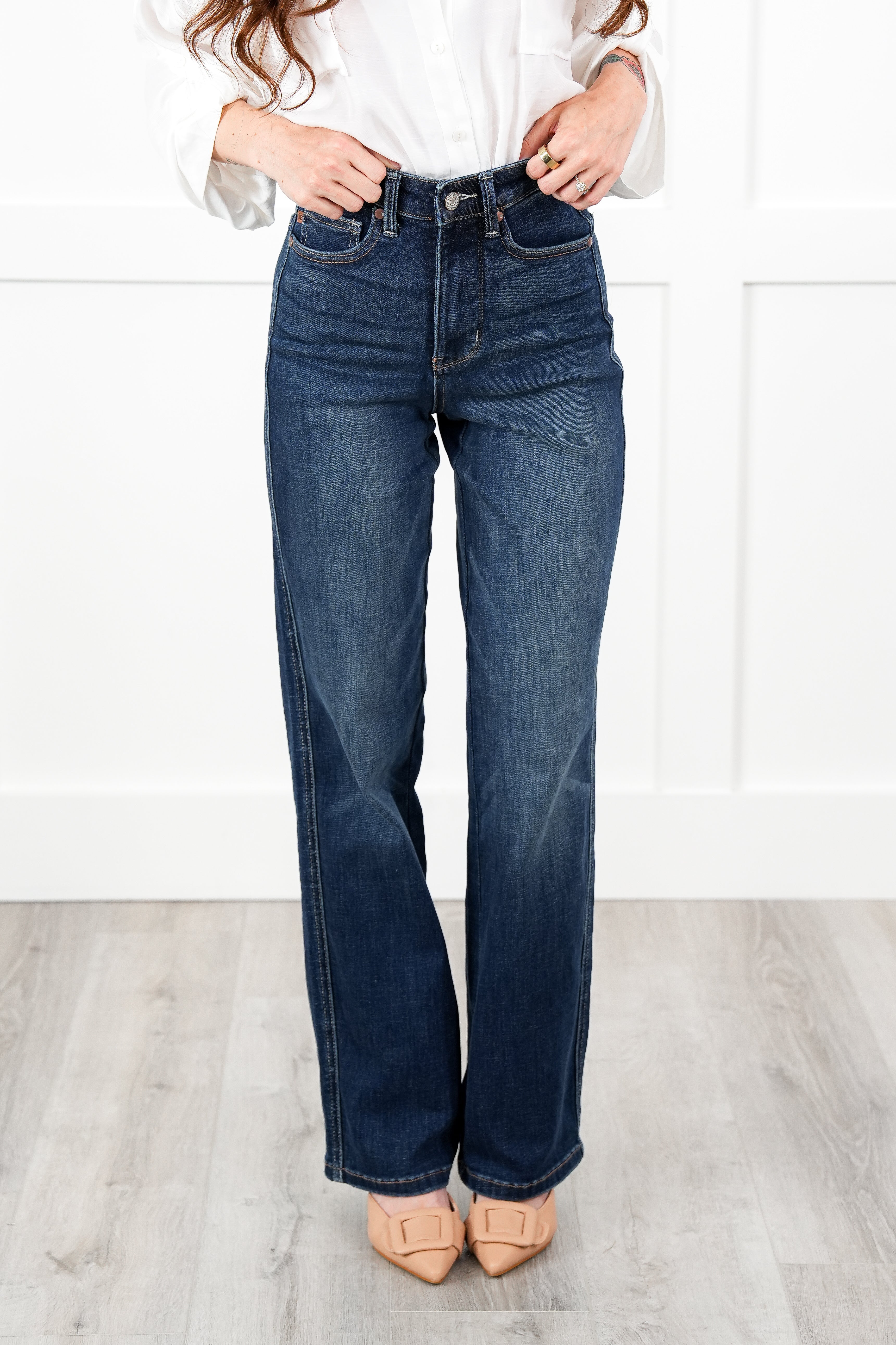 Restock! Judy Blue Dark Horse Black High Rise Black Tummy Control Classic Straight Leg Jeans