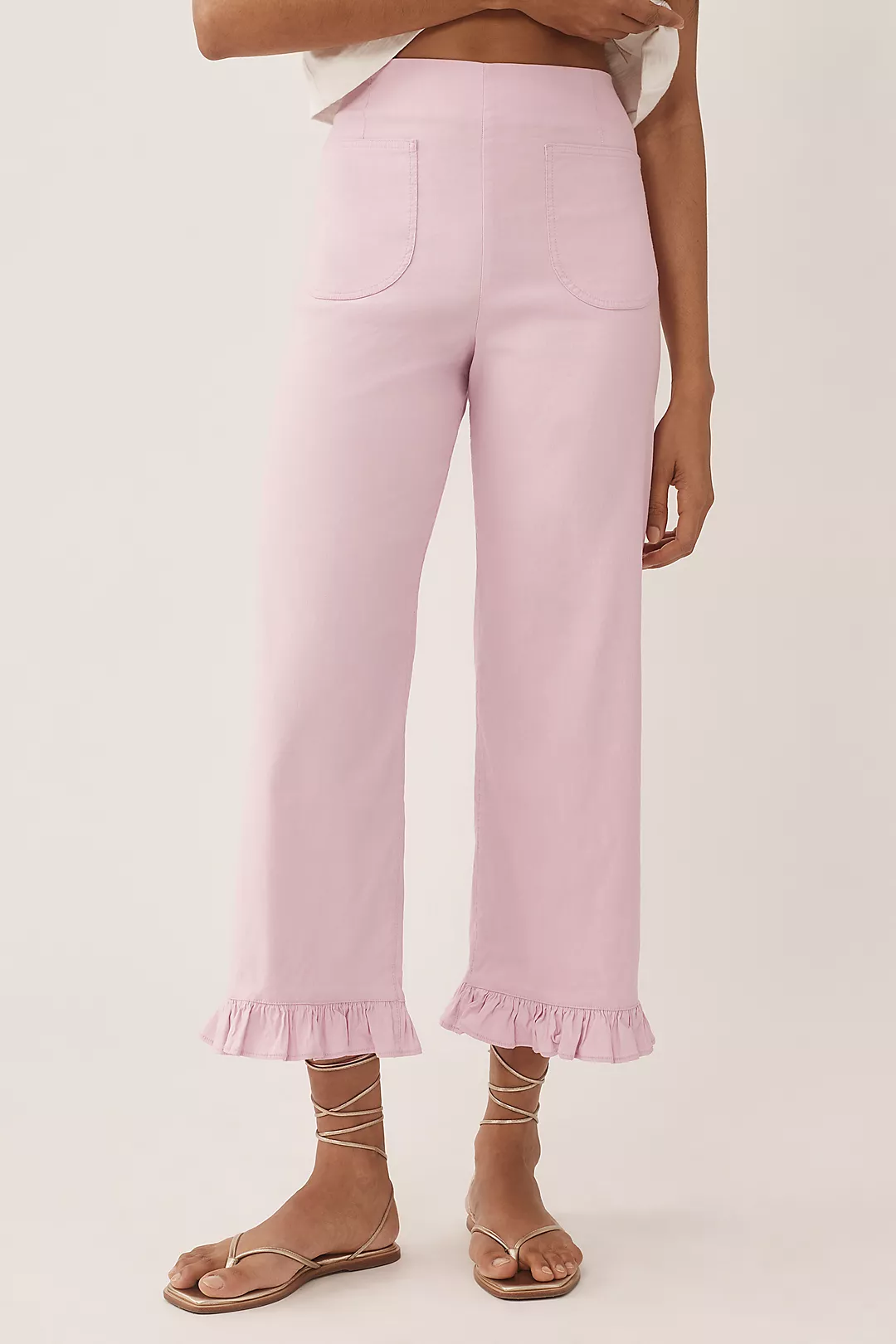 The Colette Ruffled Cropped Wide-Leg Pants