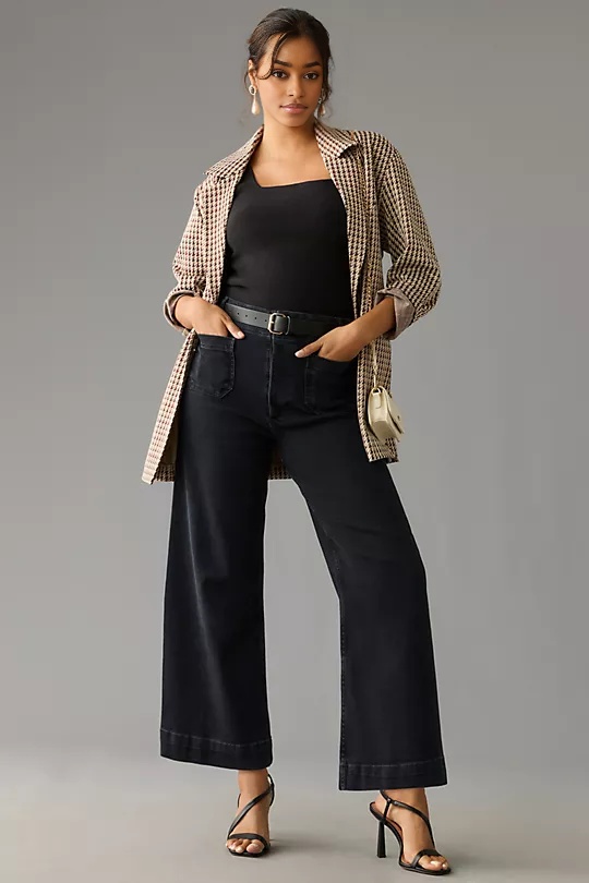 Tummy Control Cropped Wide-Leg Jeans(BUY 2 FREE SHIPPING)