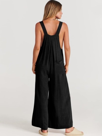 2024 Plus Size Oversize Wide Leg Overalls Jumpsuit