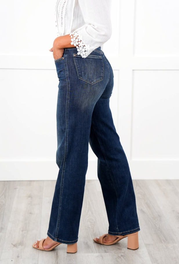 Restock! Judy Blue Dark Horse Black High Rise Black Tummy Control Classic Straight Leg Jeans