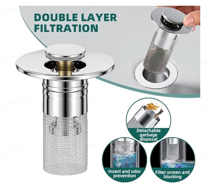 😊Isolate odor and prevent cockroaches-Stainless Steel Floor Drain Filter