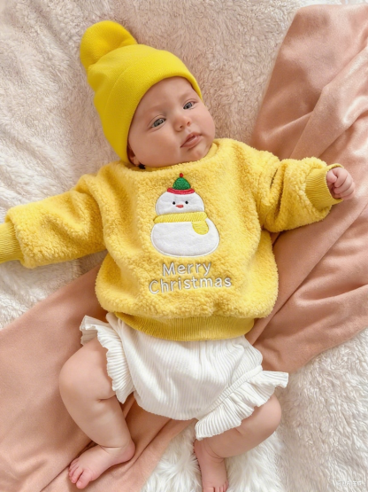 Baby lambskin fleece Christmas sweatshirt