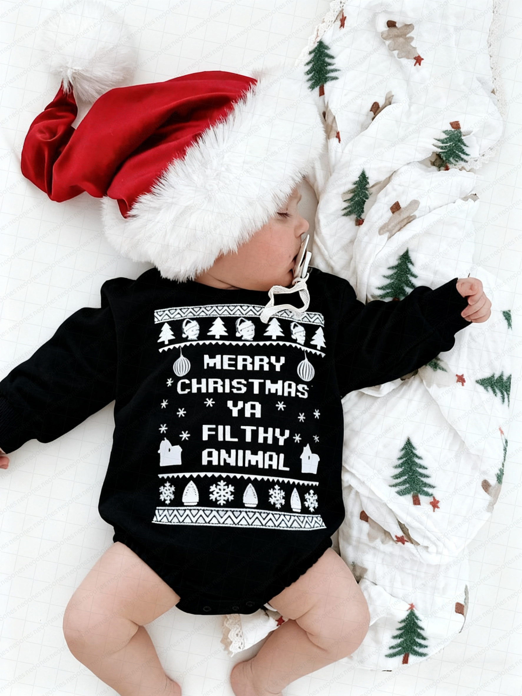 Baby Christmas print Romper