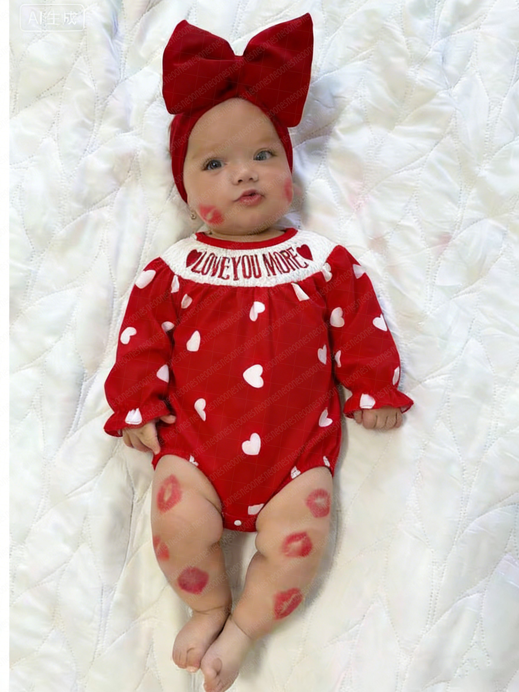 Baby Girl Love Embroidery Romper