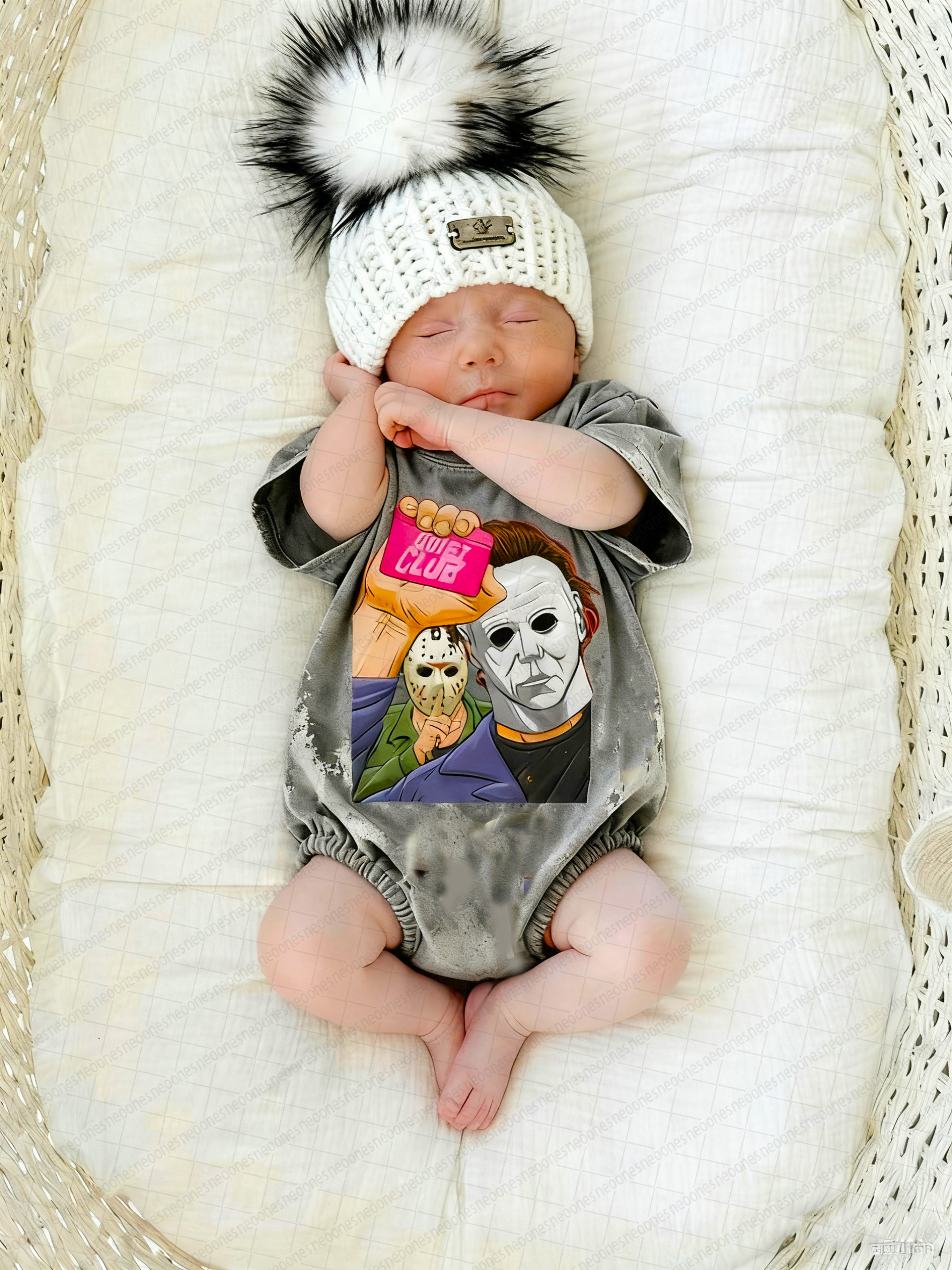 Baby Quiet Club Print Romper