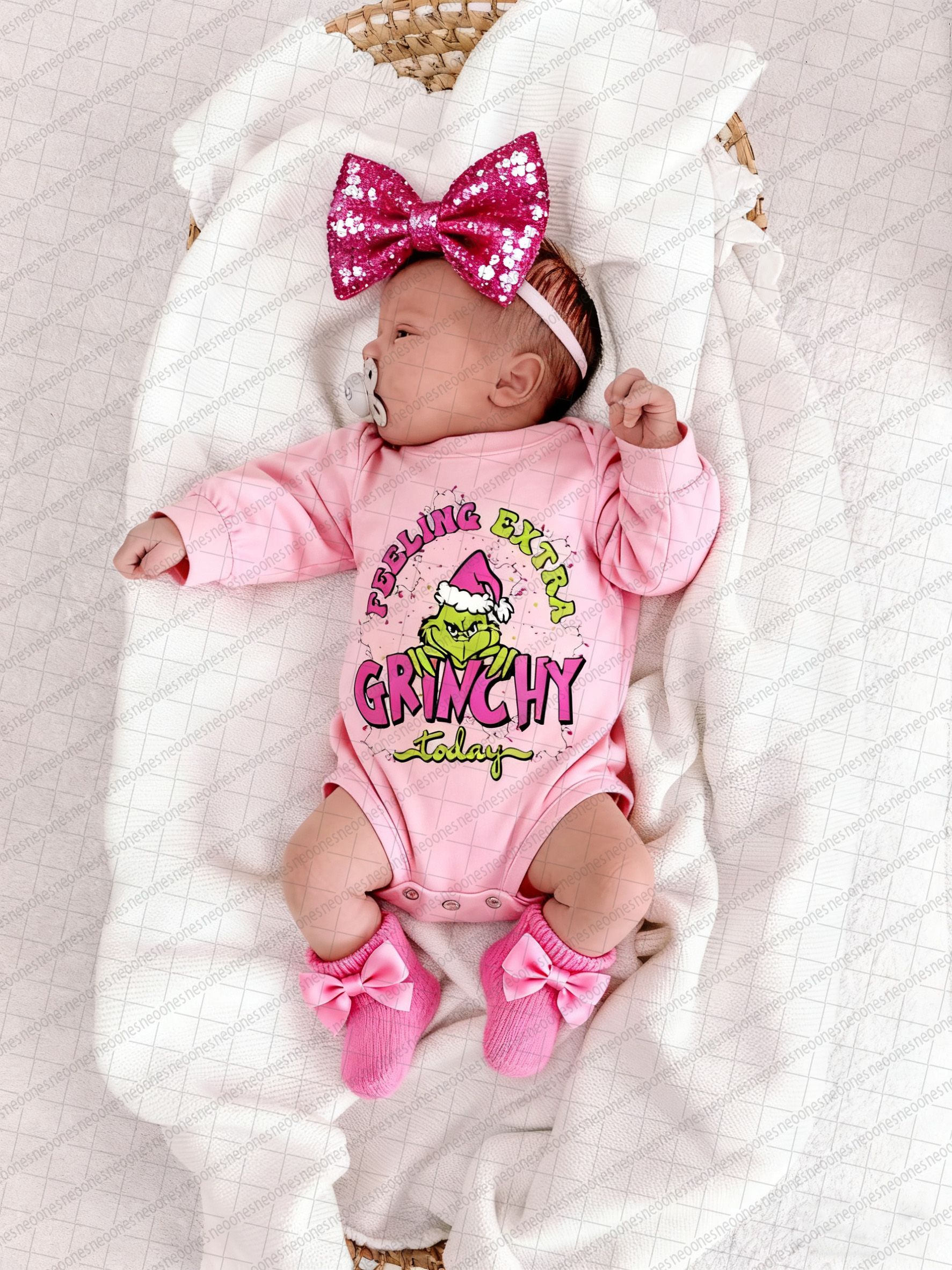 Baby Girl Christmas Grinch Romper