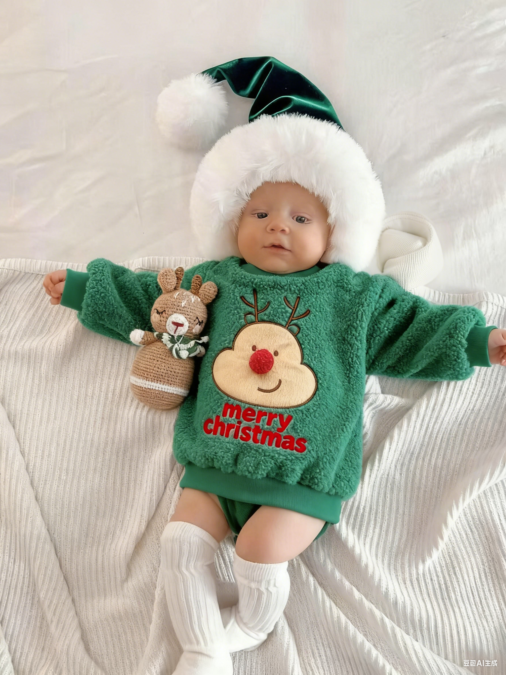 Baby lambskin fleece Christmas sweatshirt