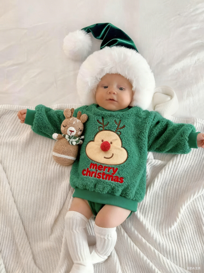 Baby lambskin fleece Christmas sweatshirt