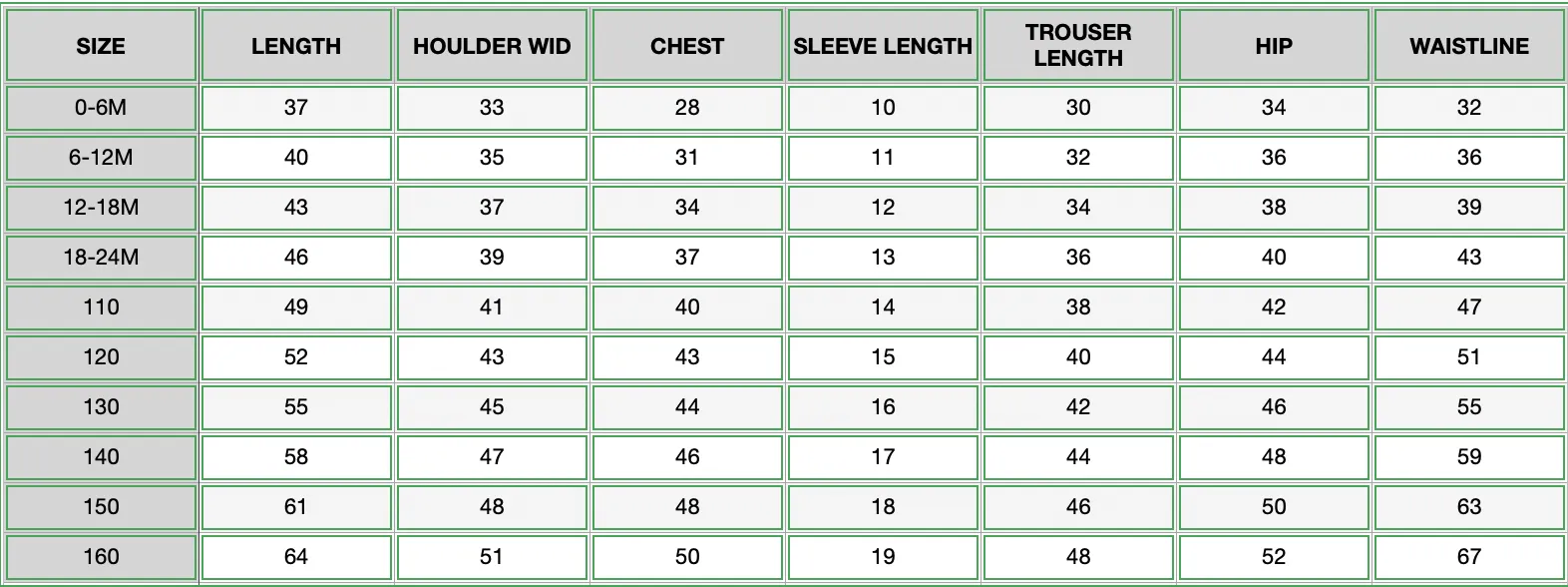 Size Chart