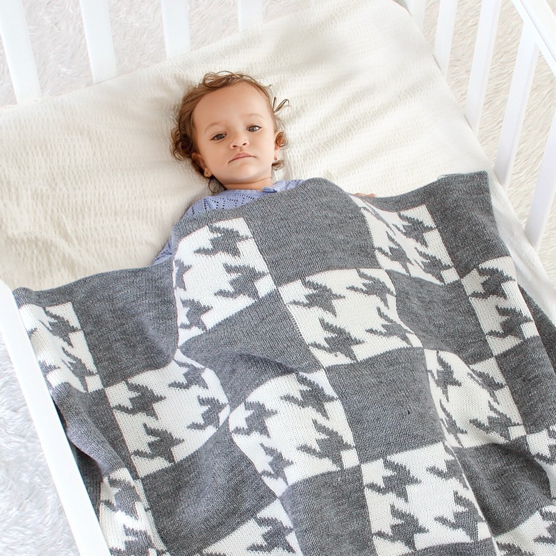 Knitted Baby Blanket for Stroller and Air Conditioning Cover