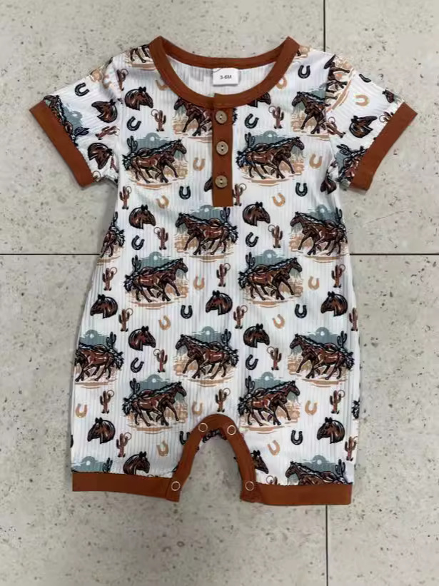 Baby Boy Cow Print Romper