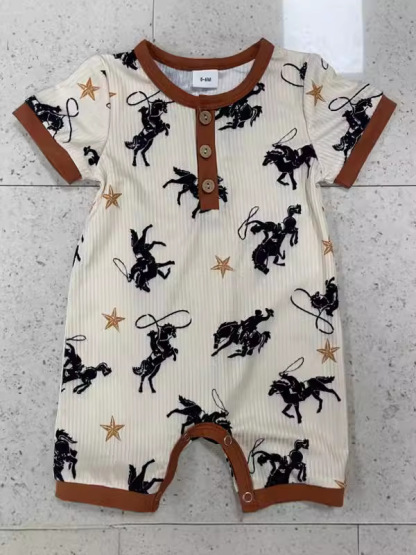 Baby Boy  Cow Print Romper