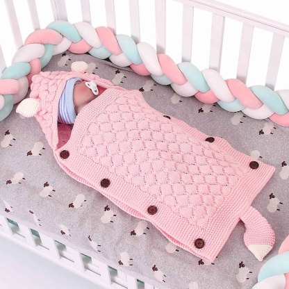 Newborn Anti-Kick Hooded Knitted Blanket
