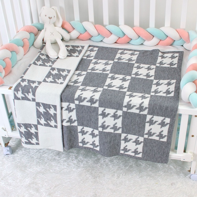Knitted Baby Blanket for Stroller and Air Conditioning Cover