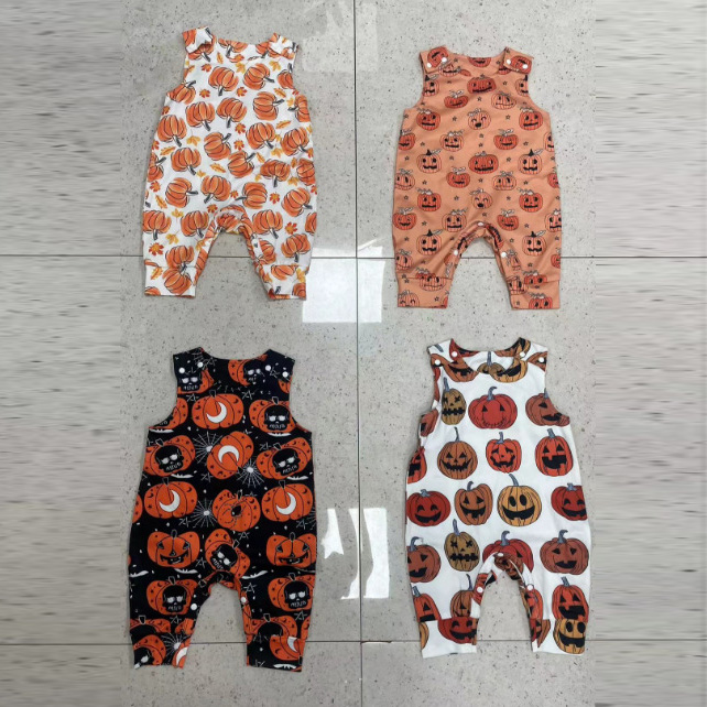 Baby Pumpkin Print Romper