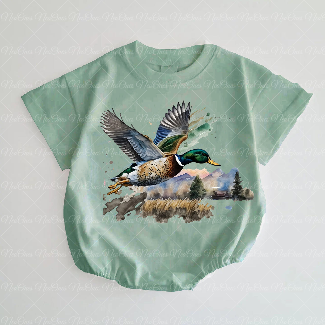 Baby Flying Mallard  Romper