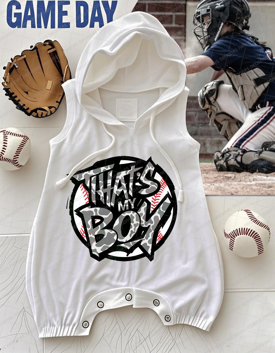 Baby Baseball Print Romper