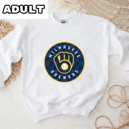 Baby Milwaukee Brewers Baseball Romper and Adult Sweatshirt